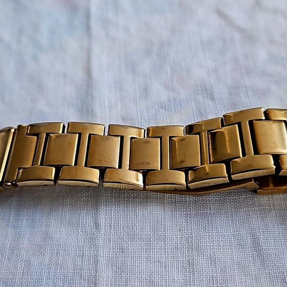 Peugeot Women's Round Crystal Gold Watch With Gold Strap Link Band - Picture 3 of 8